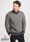 Aran Men's Stripe Sweater | Grey