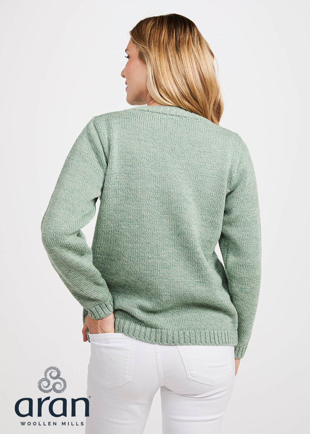 Aoife Merino Wool Crewneck Sweater | Mint