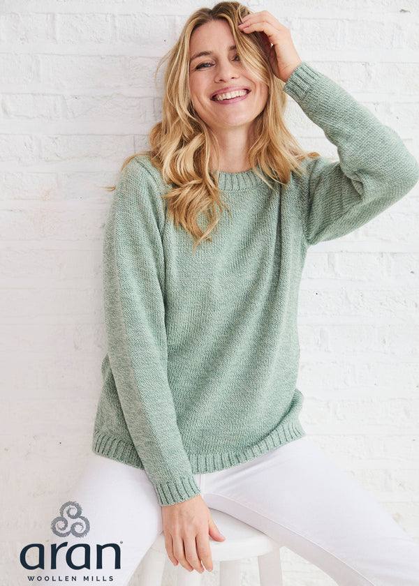 Aoife Merino Wool Crewneck Sweater | Mint