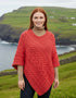 Aran Super Soft Poncho | Coral - Clearance