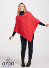 Aran Super Soft Poncho | Coral