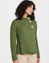 Aran Merino Wool Trellis Cardigan | Green