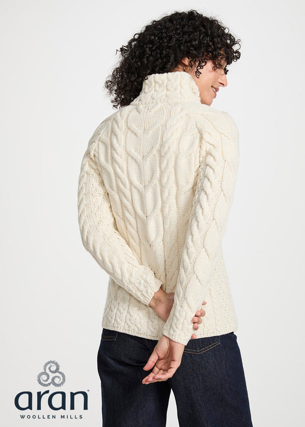 Aran Full Zip Cardigan | Natural