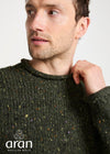 Raheen Tweed Roll Neck Mens Sweater | Green