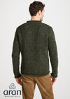 Raheen Tweed Roll Neck Mens Sweater | Green