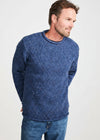 Donegal Roll Neck Fisherman Sweater | Blue