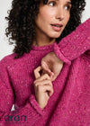 Ladies Donegal Roll Neck Sweater | Pink