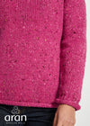 Ladies Donegal Roll Neck Sweater | Pink