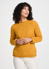 Ladies Donegal Roll Neck Sweater | Sunflower