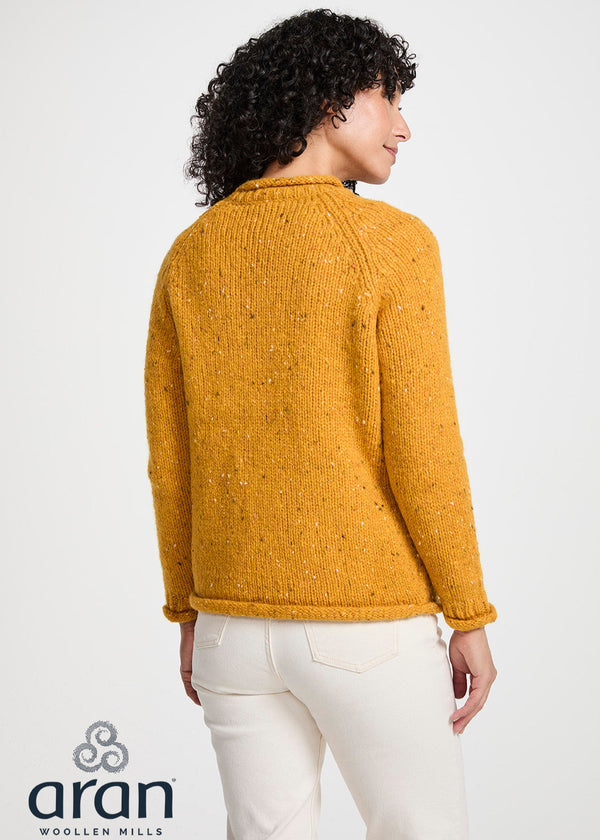 Ladies Donegal Roll Neck Sweater | Sunflower