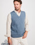 Men's Aran Nepped Vest | Blue - Clearance