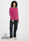 Ladies' Raglan Cardigan | Pink Grey