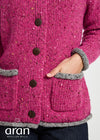 Donegal Ladies' Raglan Cardigan | Pink Grey