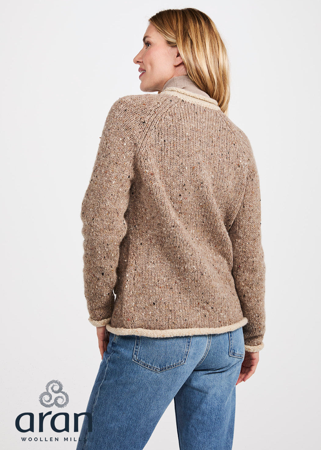 Donegal Ladies' Raglan Cardigan | Oatmeal Beige
