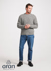 Men's Fisherman Rib Nepped Sweater | Grey