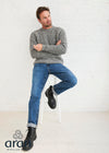 Men's Fisherman Rib Nepped Sweater | Grey