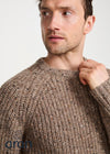 Men's Fisherman Rib Nepped Sweater | Brown