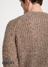 Men's Fisherman Rib Nepped Sweater | Brown