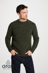 Men's Fisherman Rib Nepped Sweater | Army Green