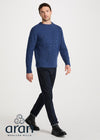 Men's Fisherman Rib Nepped Sweater | Blue