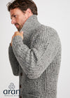 Men's Fisherman Rib Shawl Cardigan | Grey