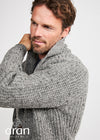 Men's Fisherman Rib Shawl Cardigan | Grey