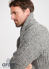 Men's Fisherman Rib Shawl Cardigan | Grey