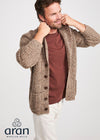 Men's Fisherman Rib Shawl Cardigan | Brown
