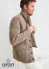 Men's Fisherman Rib Shawl Cardigan | Brown