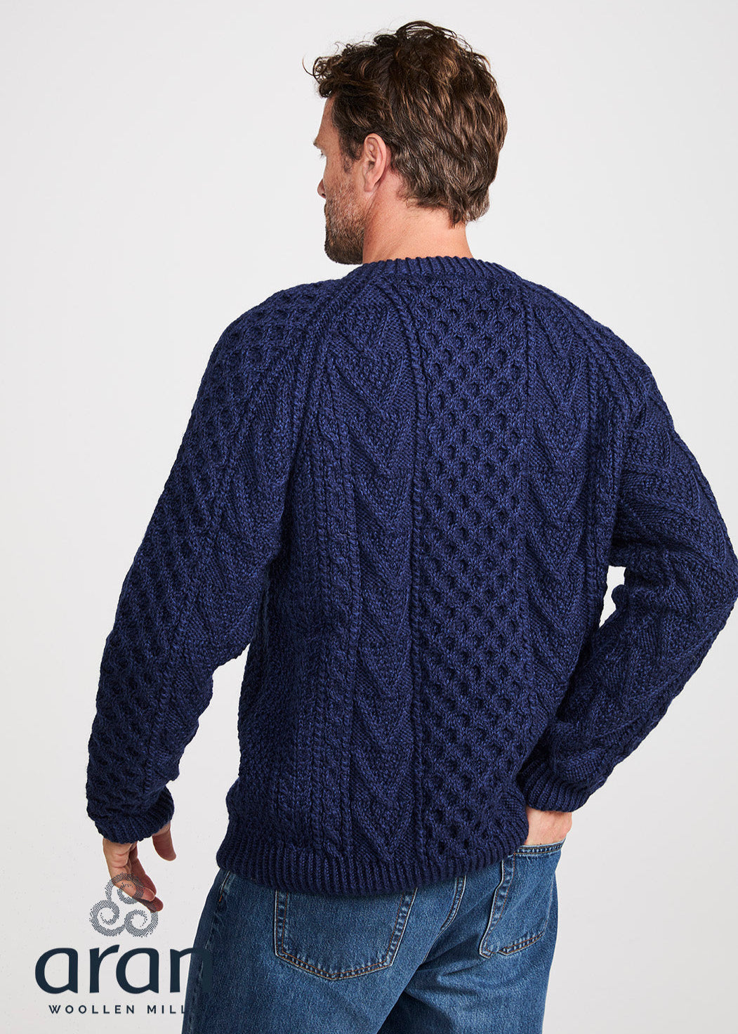 Aran Handknit Crew Neck Sweater | Atlantic