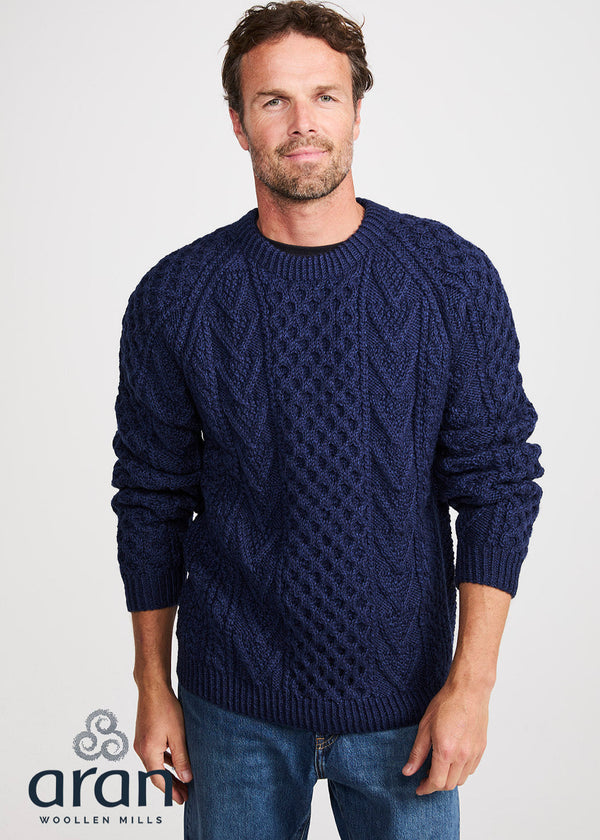Aran Handknit Crew Neck Sweater | Atlantic