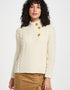 Aran 3 Buttons Trellis Cardigan | Natural