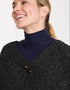 Aran Pure Wool Poncho | Charcoal - Clearance