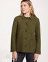 Women's Aran Pure New Wool Jacket | Green - Clearance
