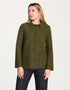 Women's Aran Pure New Wool Jacket | Green - Clearance