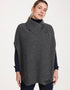 Aran Woollen Mills 100% Pure New Wool Poncho Cape | Grey - Clearance
