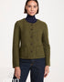Women's Aran Pure New Wool Cropped Jacket | Green - Clearance