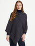Aran Woollen Mills Cable Knit Poncho – Charcoal