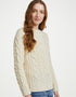 Women's Listowel Aran Cabled Sweater – Natural