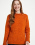 Pull à col roulé Donegal pour femme - Orange | 100 % laine