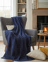 Aran Patchwork Blanket | Midnight Navy - Clearance