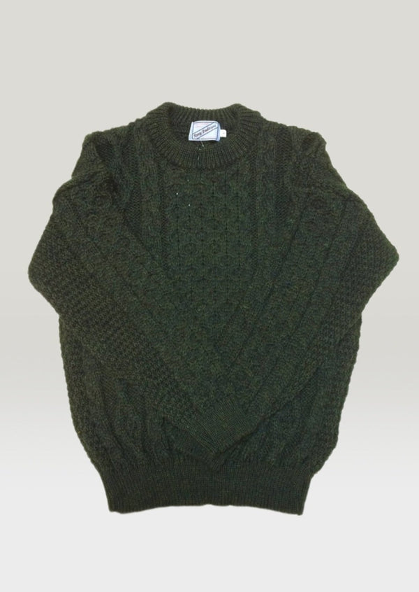 Kerry Heavy Aran Sweater | Army Green