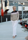 Ladies Slim-Fit Aran Fairisle Sweater | Camel