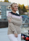 Ladies Slim-Fit Aran Fairisle Sweater | Camel