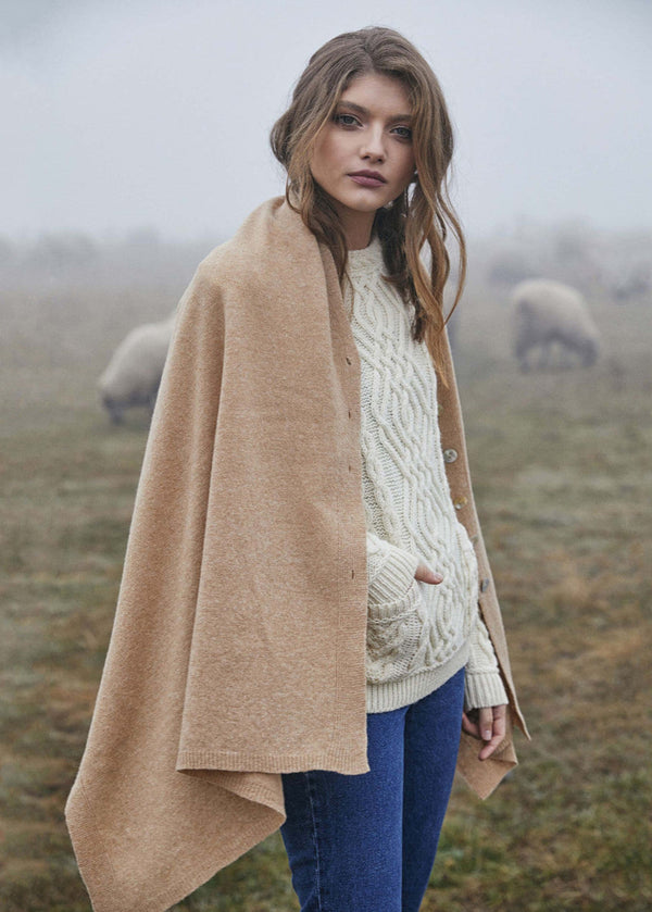 Lambswool Shawl | Camel