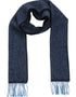 Cashmere Merino Scarf | Navy Blue Herringbone