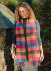 Cashmere Merino Scarf | Pink Coral Teal