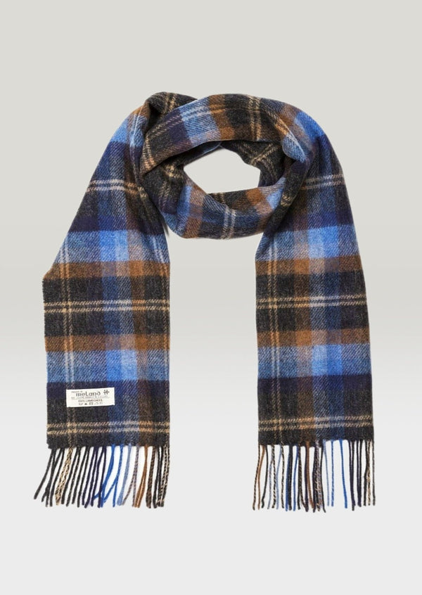John Hanly Lambswool Blue Orange Scarf
