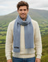 Cashmere Merino Scarf | Blue Herringbone