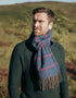 Cashmere Merino Scarf | Denim Beige Red